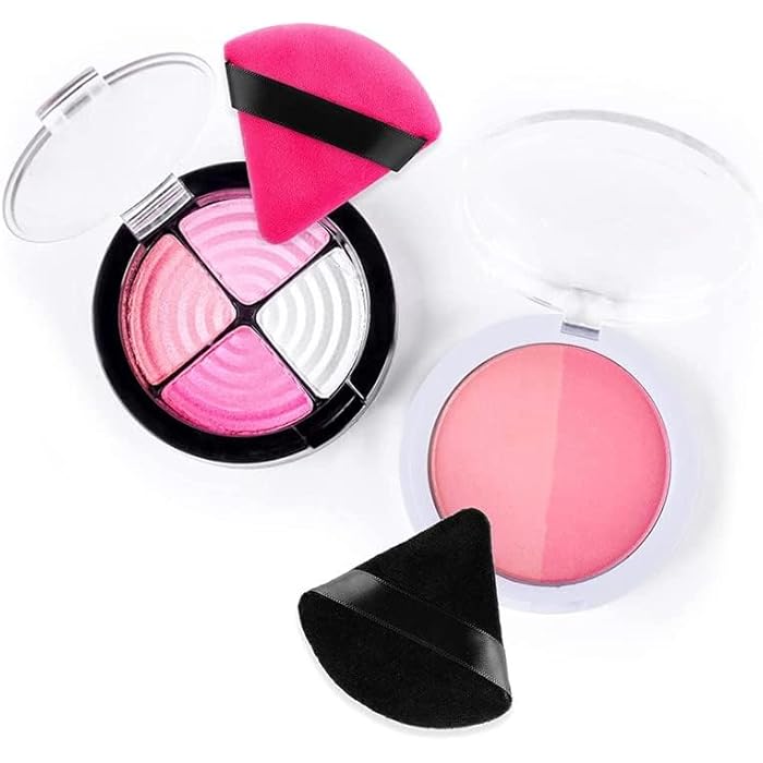 SUNISA 6 Pieces Powder Puff Soft Face Triangle Makeup Puff for Loose Powder Body Cosmetic Foundation Sponges Beauty Blender Makeup Tool Multicolors - Image 3